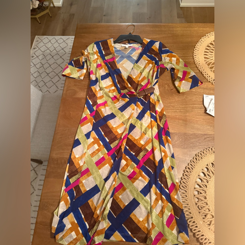 Multicolor MATERNITY Jessica Simpson Geometric Pattern Dress